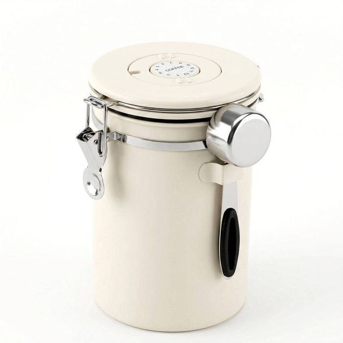 5-star Chef 1.8l Stainless Steel Coffee Bean Storage Container Coffee Canister