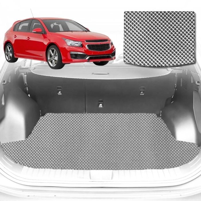6D Diamond Car Boot Mat for Holden Cruze 2009-2016-Cargo Mat-Grey-Outback GT