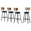 Artiss Industrial Bar Stools Upholstered Counter Chairs x4