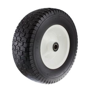 Easyroll 6.5 x 8" Flat Free Puncture Proof Wheelbarrow Wheel with 1" Axle Diameter