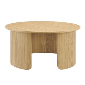 Design Square Kenji Wooden Round Tea Coffee Table 80cm Oak