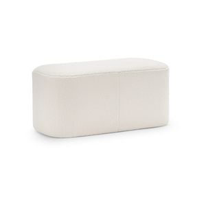 Podd 80cm Boucle Cream Rectangle Rounded Ottoman Bench Stool