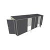 Build-A-Shed 1.2 x 5.2 x 2.0m Tunnel Shed Tunnel Hinged Door with 2 Hinged Side Doors - Grey