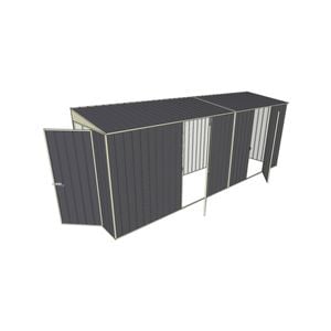 Build-A-Shed 1.2 x 5.2 x 2.0m Tunnel Shed Tunnel Hinged Door with 2 Hinged Side Doors - Grey