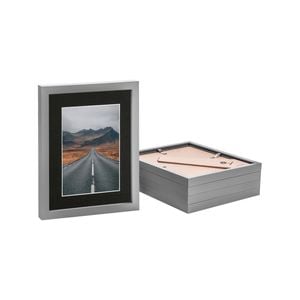 Nicola Spring Photo Frames with 5" x 7" Mount - 8" x 10" - Grey - Pack of 5