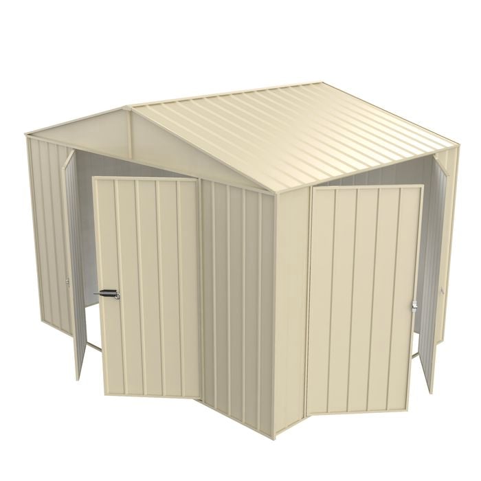 Build-a-Shed 3.0 x 2.3 x 2.3m Gable Double Hinged Side Door Shed - Cream
