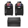 SOGA Car Bundle – 2 Back Seat Storage Bag & Black Collapsible Trunk Cargo Organizer