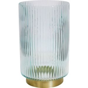 LVD Glass Vase Ribb Small Sea Salt Home Decor 12x20cm - Blue
