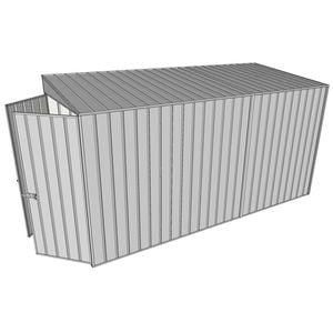 Build-a-Shed 1.5 x 3.7 x 2m Double Hinged Door Skillion Shed - Zinc