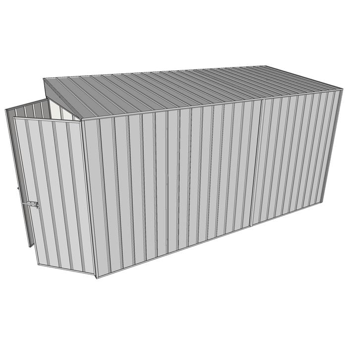 Build-a-Shed 1.5 x 3.7 x 2m Double Hinged Door Skillion Shed - Zinc