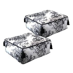 SOGA 2 Pack 50cm Pouffe Cushions Polyester with EPP Filling