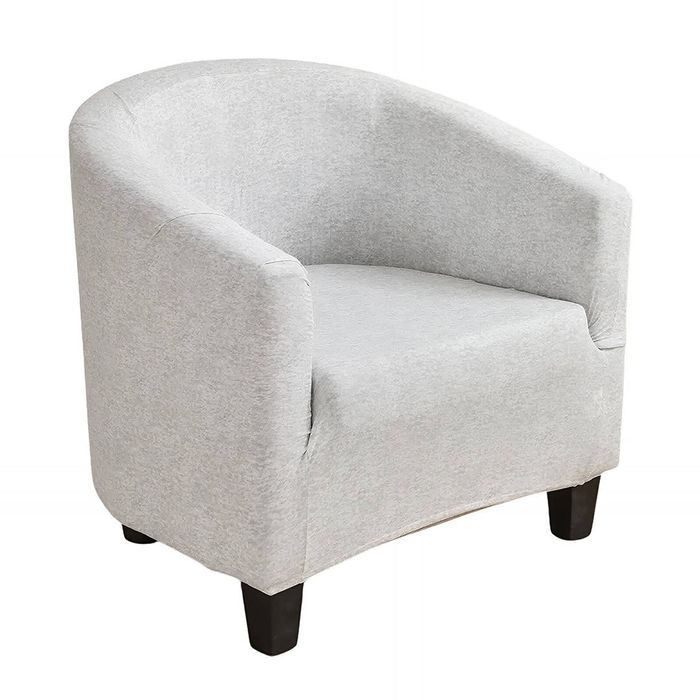 Anyseat Chair Cover Light Gray Plain Dust Proof Tub Slipcover Home Decor
