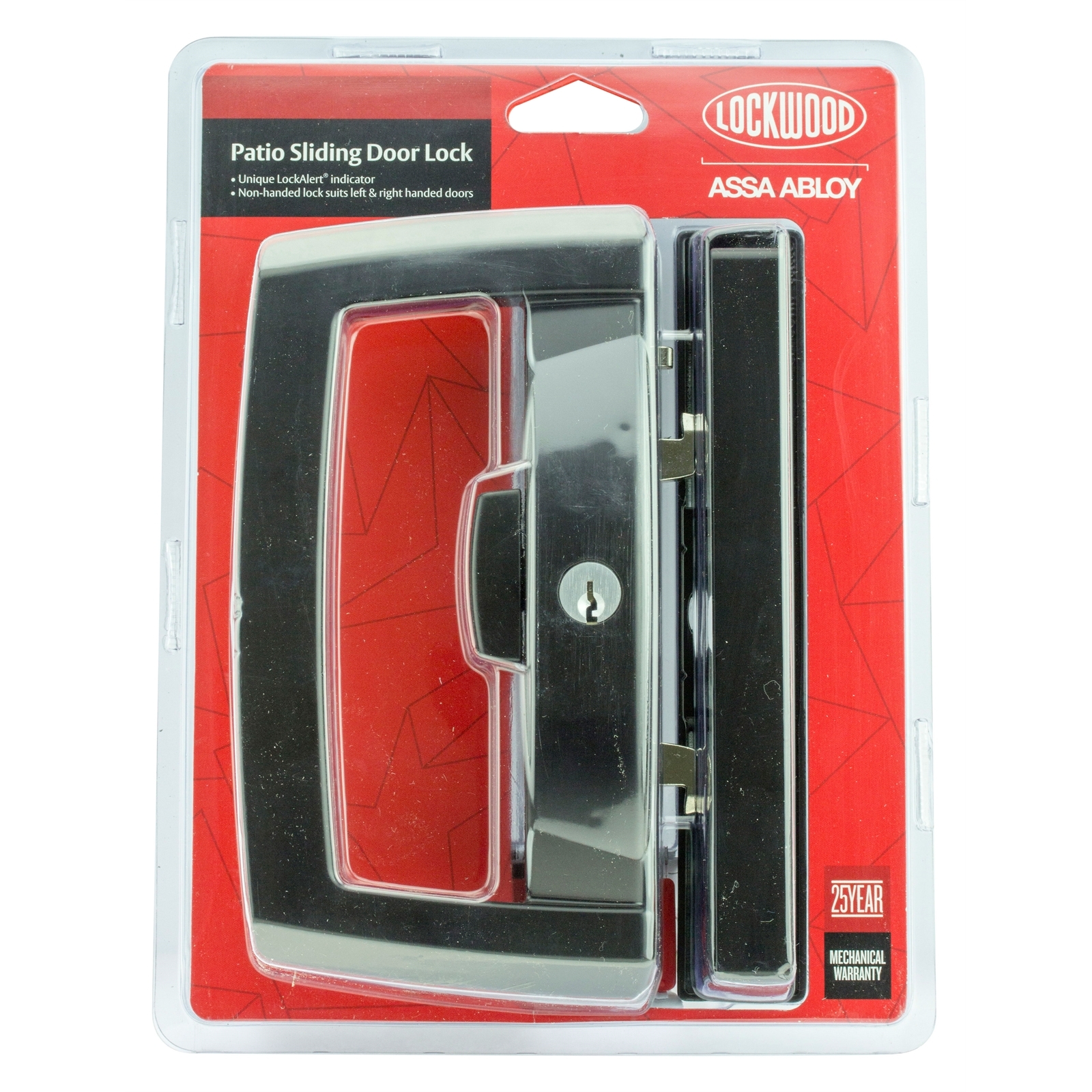 Lockwood Onyx Dual Handed Patio Sliding Door Lock Black