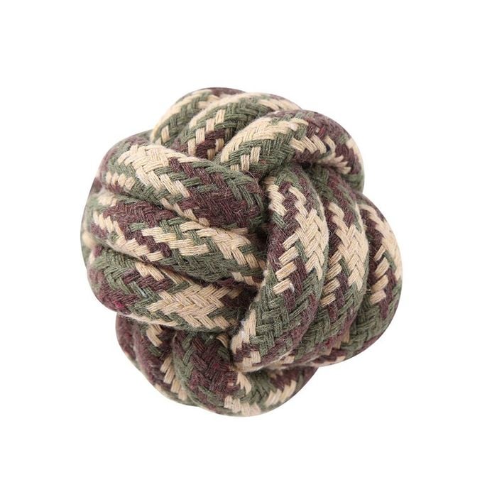 Paws & Claws Military 6cm Knotted Rope Ball Toy Assorted