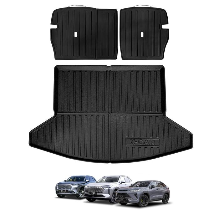 Boot Liner Set For Gwm Haval H6/h6 Gt 2021-onwards All Weather Heavy Duty Car Trunk Back Seat Protector Cargo Kick Mats
