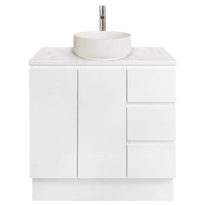 CIBO 900mm White Lume Full Height Bathroom Vanity With White Basin