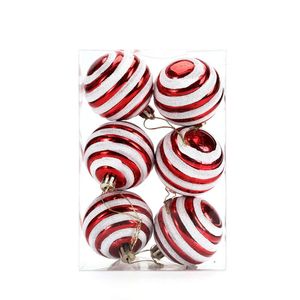 Catzon 6 Pcs Christmas Balls 6CM Shatterproof Plastic Painted Baubles for Xmas Tree Decor-Set4