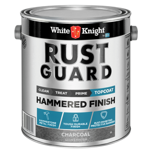 White Knight Rust Guard Gloss Charcoal Hammered Finish Paint - 4L