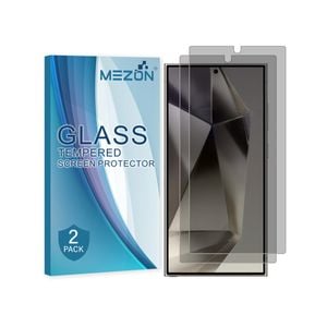 2 Pack MEZON Samsung Galaxy S24 Ultra (6.8") Privacy Anti-Spy Fingerprint Unlock Tempered Glass