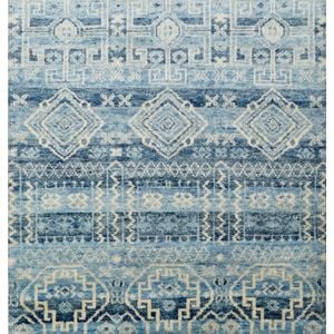 Noble Designer Handknotted Wool Rug - Lt. Blue - 253x358cm