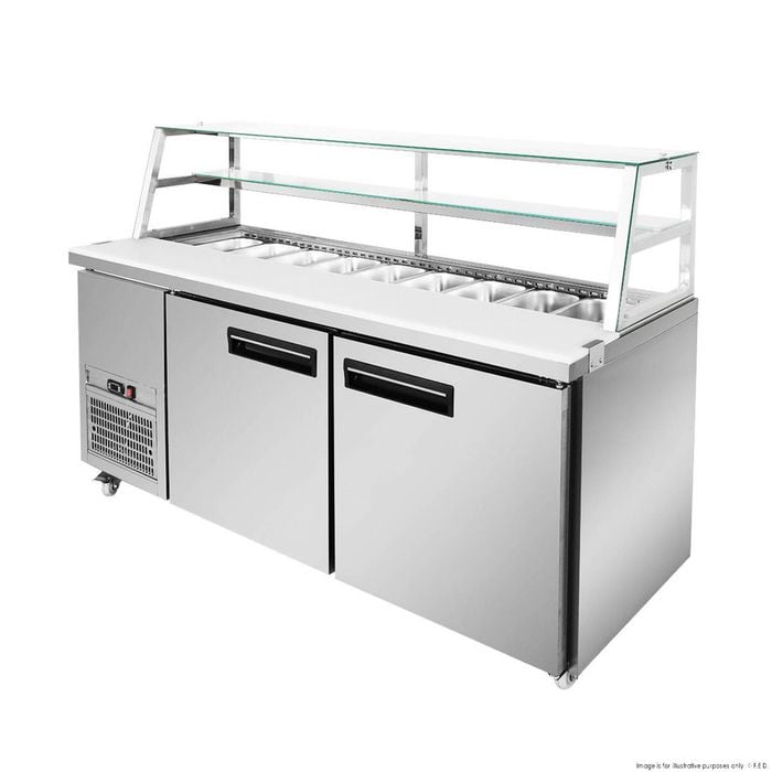 Thermaster Two Large Door Deluxe Sandwich Bar  - Salad Bar Fridges (scb/18)