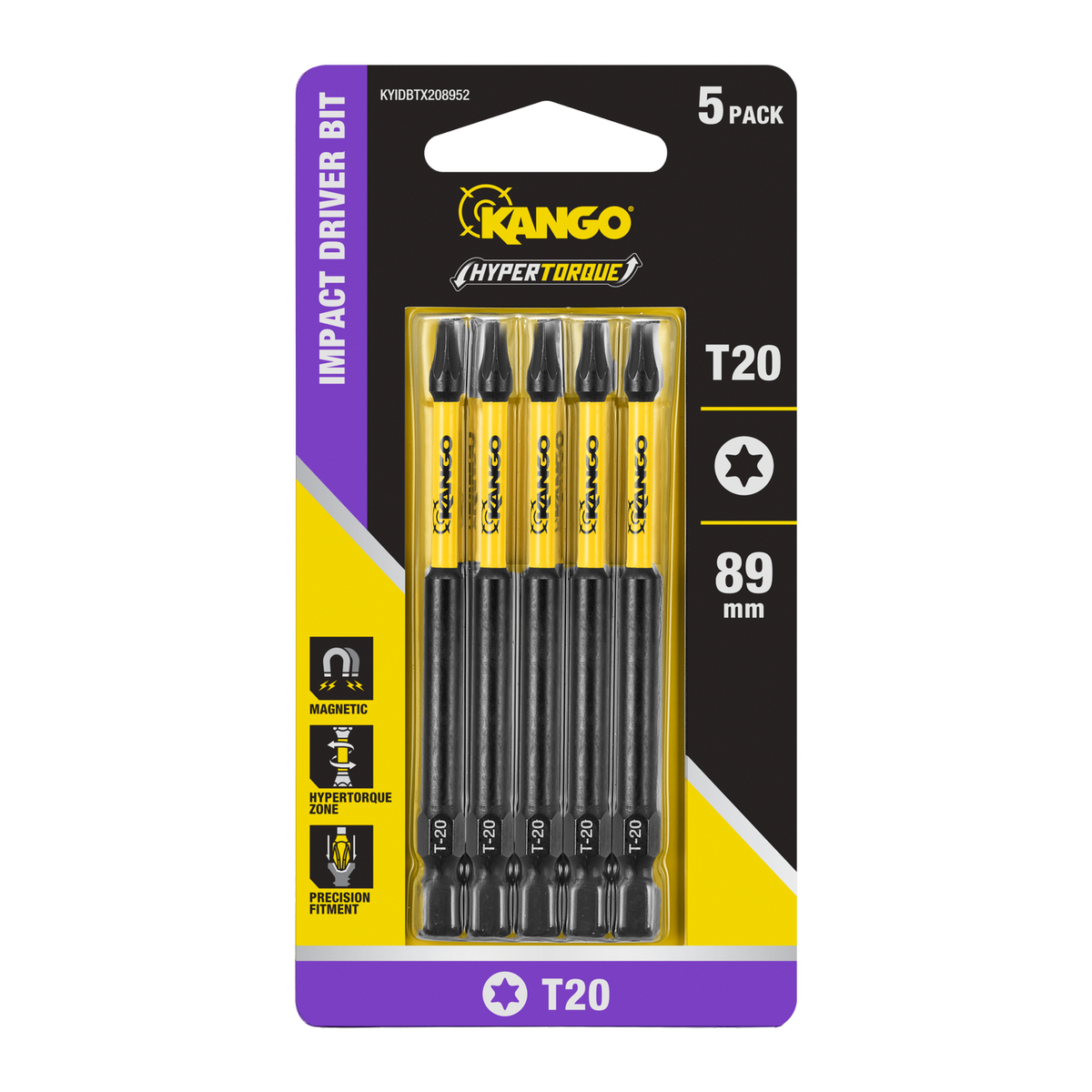 Kango 89mm TX20 HYPERTORQUE™ Impact Driver Bit - 5 Pack - Bunnings ...