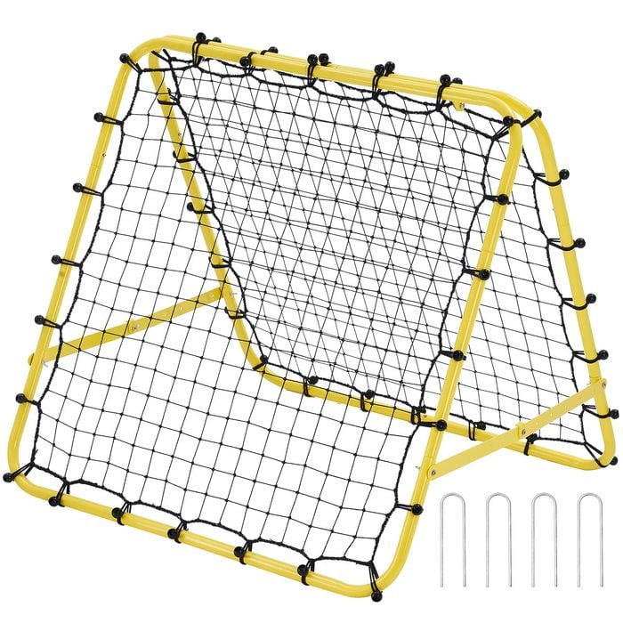 VEVOR  Soccer Rebounder Net Black and Yellow Kick-Back Portable Football Training Gift