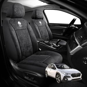 Australian Goose Edition Front Seat Covers for Subaru Crosstrek 2023 - Current (GU) - Suede, Universal Fit - Black