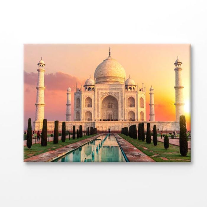 Taj Mahal World Heritage at India Print 100% Australian Made 150x100cm (Stretched Canvas)