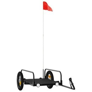 vidaXL Bike Trailer Bicycle Carrier Bicycle Foldable Wagon Cart Black Iron