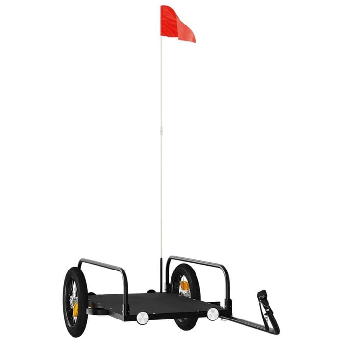 vidaXL Bike Trailer Bicycle Carrier Bicycle Foldable Wagon Cart Black Iron