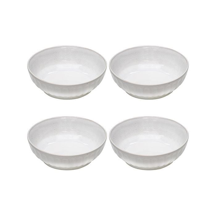 4pc Ladelle Marguerite Stoneware Serving Bowl Set 18x6cm White