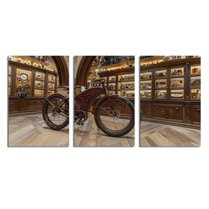 3pcs Steampunk Inspired Bicycle Print 100% Australian Made 3 x 40x60cm  (Stretched)