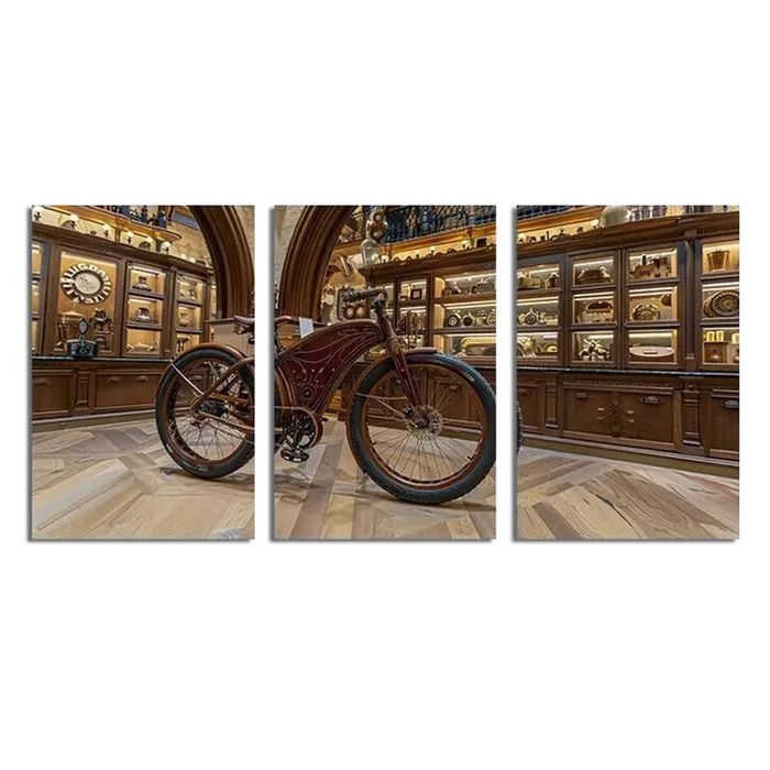 3pcs Steampunk Inspired Bicycle Print 100% Australian Made 3 x 40x60cm  (Stretched)