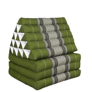 Jumbo Thai Triangle Pillow 3 Fold - Handmade Kapok Daybed Cushion - Green