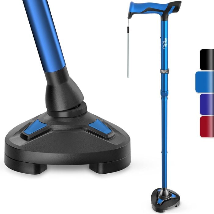 HEALTHBAZAAR Walking Cane with Heavy Duty All Terrain Tip