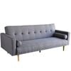Sarantino 3 Seater Linen Sofa Bed Couch with Pillows - Dark Grey