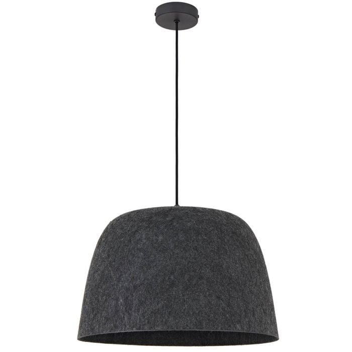 Telbix Malin Modern Pendant Hanging Lamp Light Felt Metal Black Matte