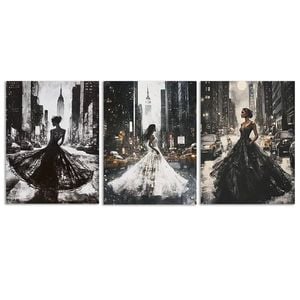 3pcs A model Luxurious Art Painting Print 100% Australian Made 3 x 40x60cm (Metal Print)