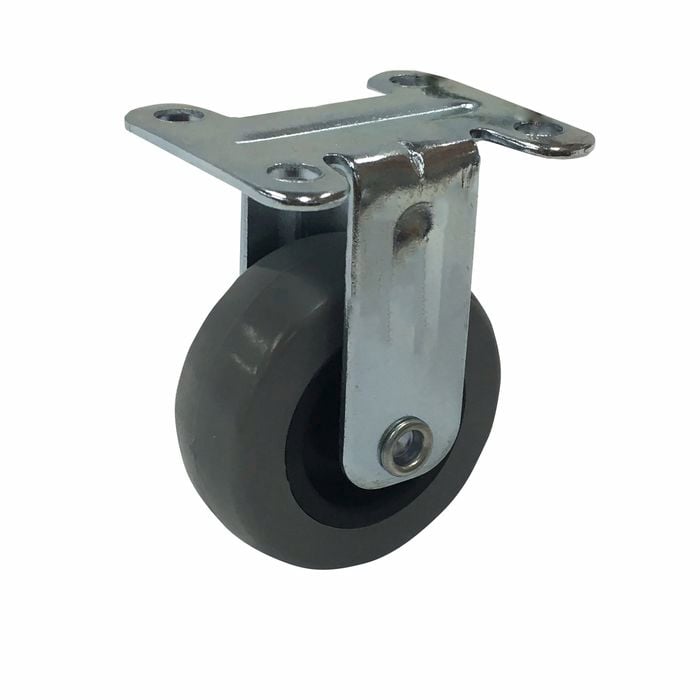 Easyroll 50mm 40kg Grey Rubber Fixed Plate Castor