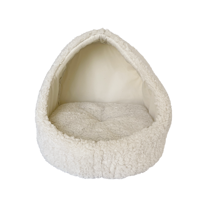Art & Bob Boucle Cat Cave Bed With Removable Cushion