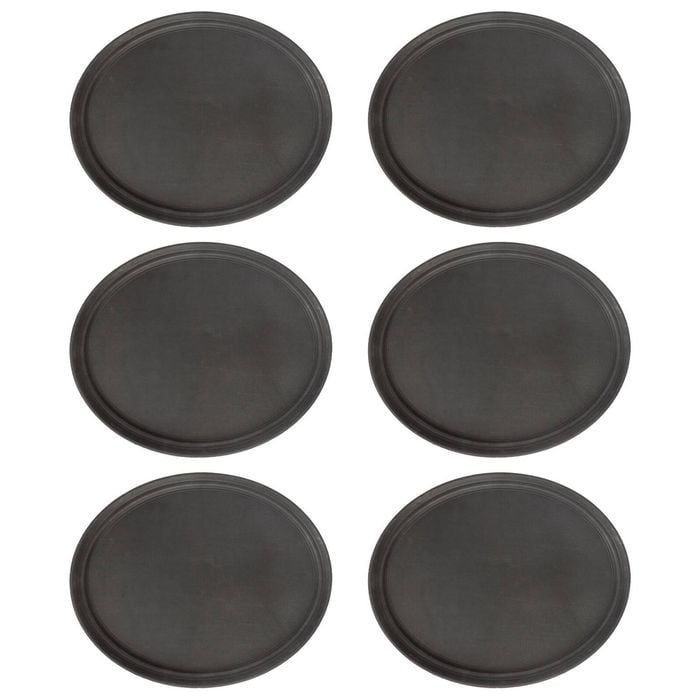6x Oval Serving Trays - 79 x 66cm - Reusable Non Slip Stackable Rubberized Food Drinks Platter Tray