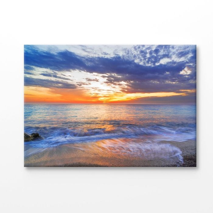 Sunset Sky With Sea View Print 100% Australian Made 120x90cm (Stretched Canvas)