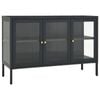 vidaXL Sideboard Anthracite Steel and Glass Cabinet Cupboard Home Organiser
