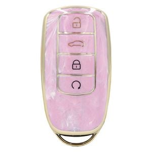 Key Zone Replacement Car Key Sleeve to suit Chery Omoda 5 - Pink with Golden Trim
