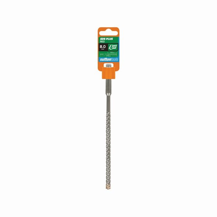 Sutton Tools 8 x 210mm 4 Cut SDS Plus Masonry Drill Bit