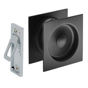 Gainsborough Matt Black Square Passage Sliding Cavity Door Set