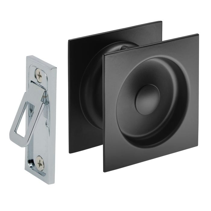 Gainsborough Matt Black Square Passage Sliding Cavity Door Set