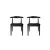 Sk Designer Living | Pack Of 2 | Replica Hans Wegner Elbow Chair Ch20 - Black