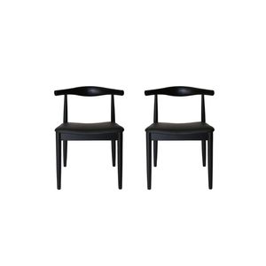 Sk Designer Living | Pack Of 2 | Replica Hans Wegner Elbow Chair Ch20 - Black